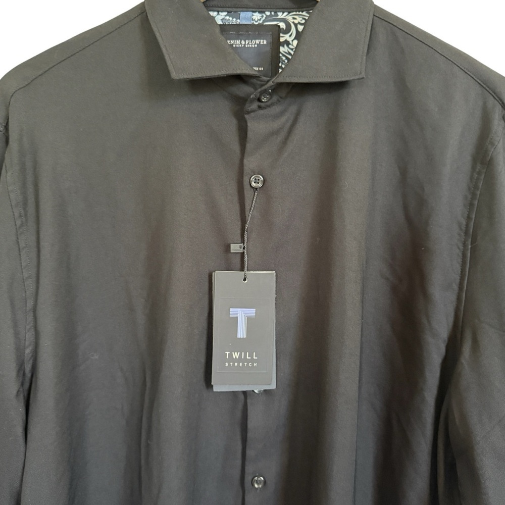 NWT DENIM AND FLOWER Stretch Knit Button-Up Shirt Men’s Size XL - Picture 5 of 16